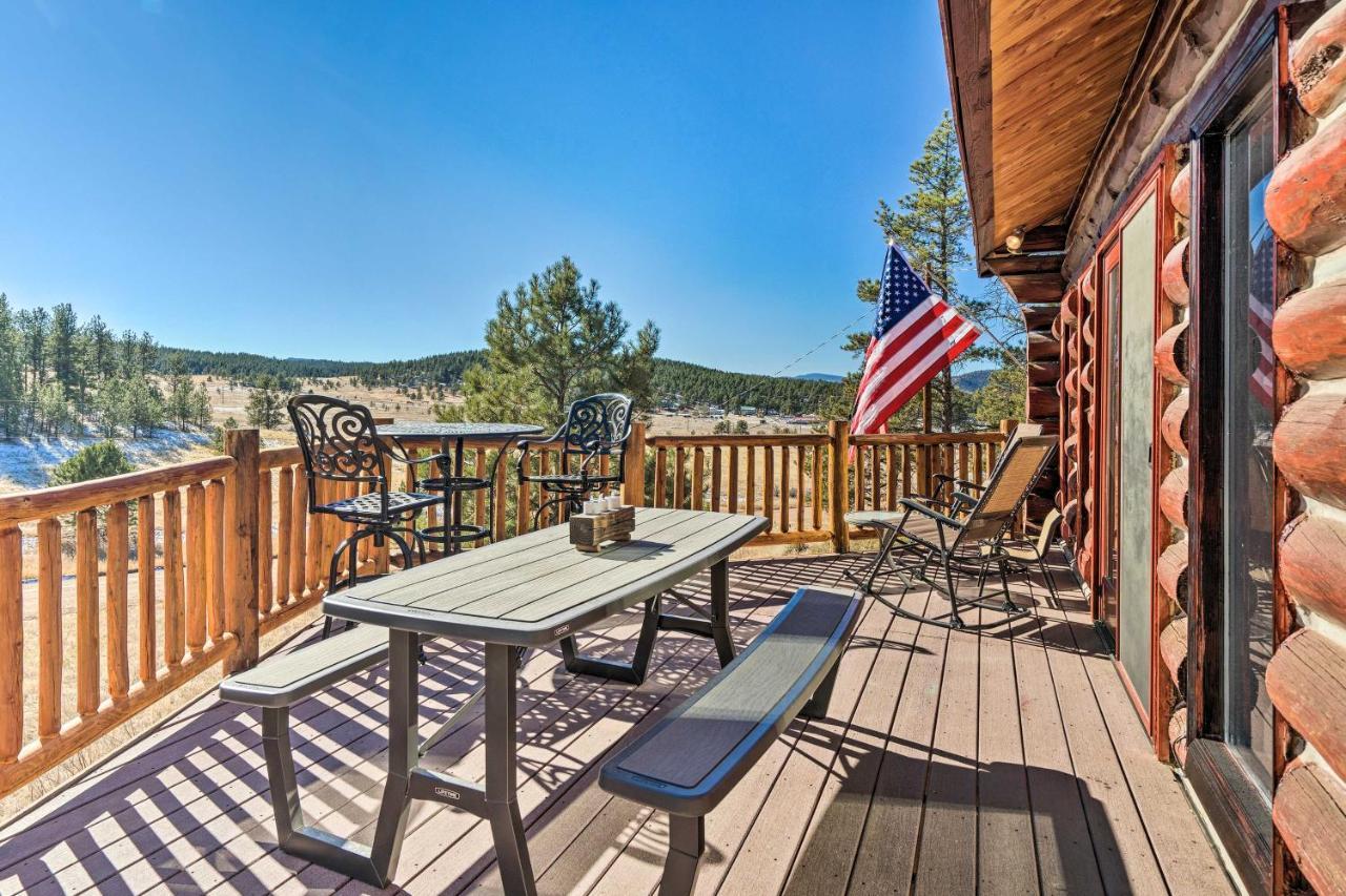 Classic Colorado Log Home With Mountain Views! Florissant Eksteriør billede