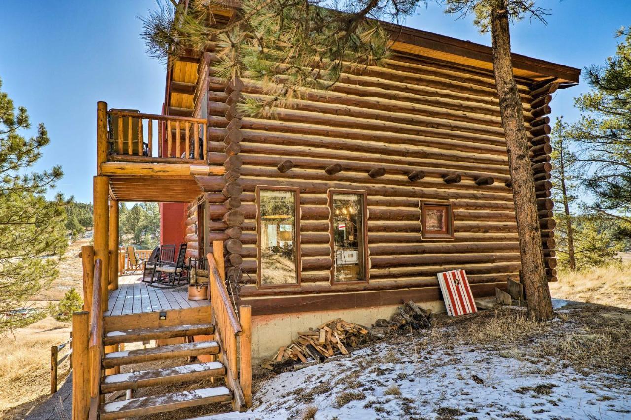 Classic Colorado Log Home With Mountain Views! Florissant Eksteriør billede