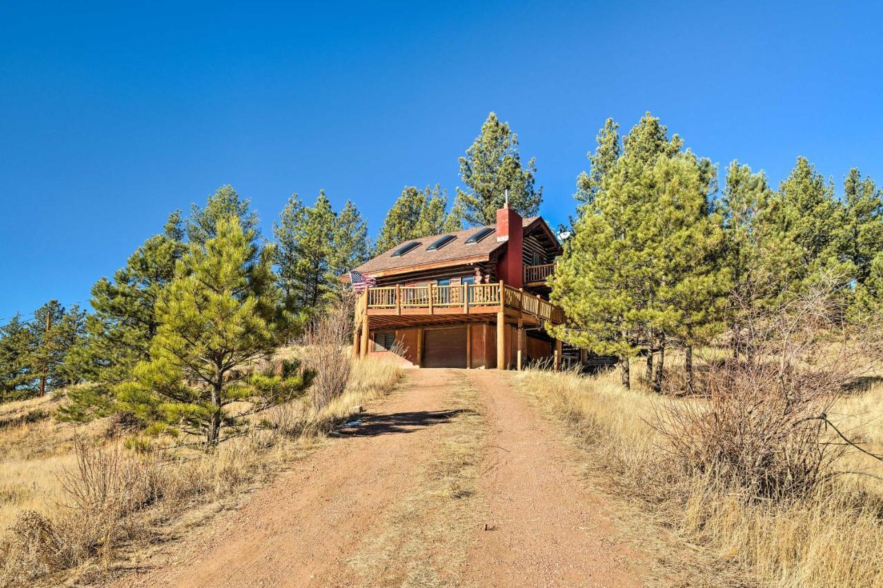 Classic Colorado Log Home With Mountain Views! Florissant Eksteriør billede